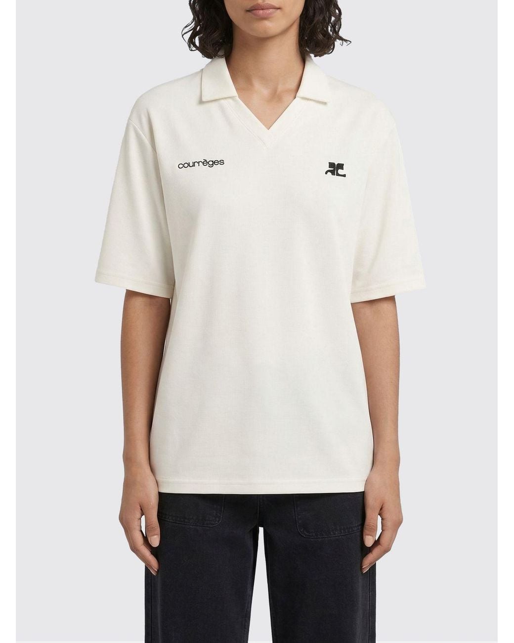 Courreges White CourrÈ Ges Polyester Polo With Logo