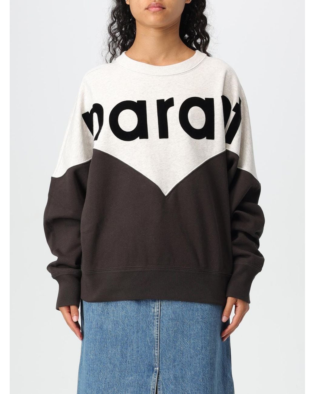 Isabel Marant White "houston" Bicolour Sweatshirt
