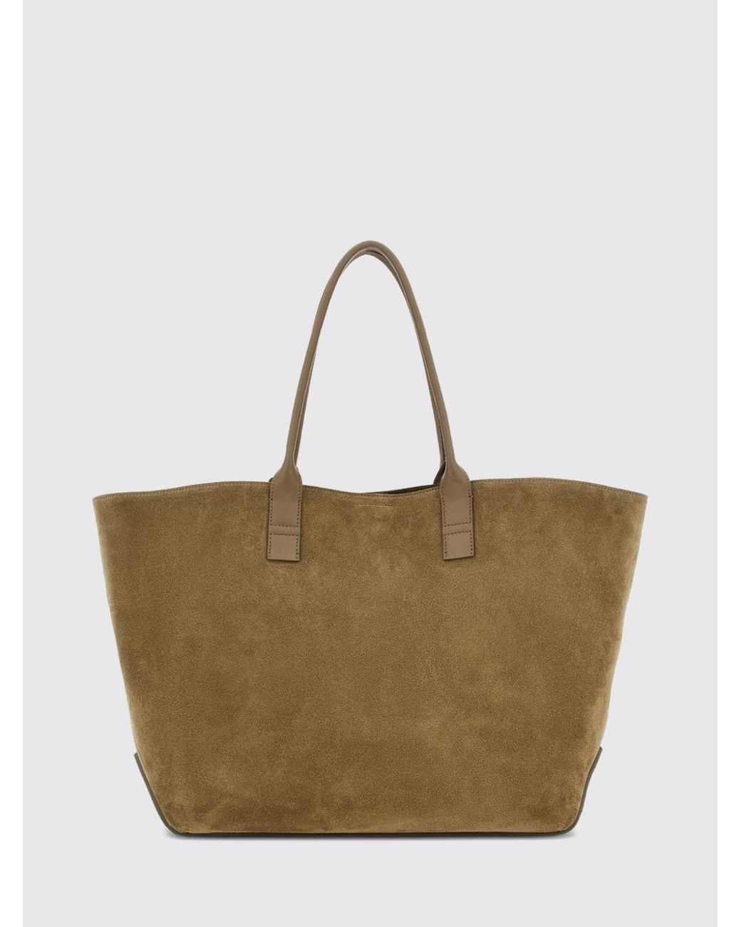 Hogan Natural Suede Calf Leather Tote Bag With Double Handle And Internal Pouch