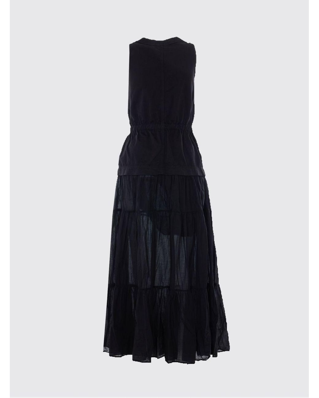 Pinko Black Cotton Long Dress