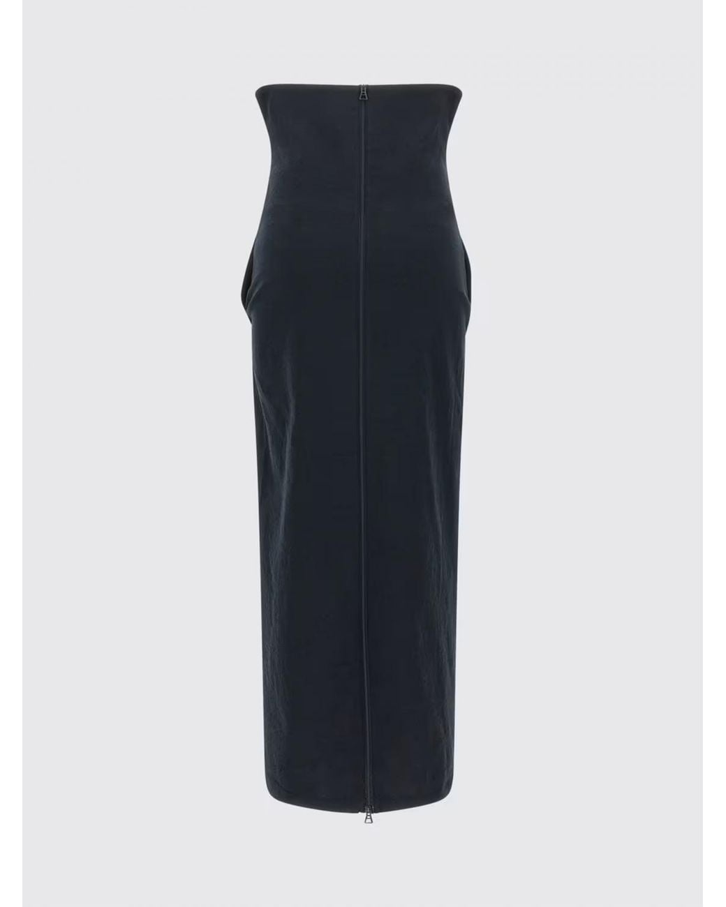 Issey Miyake Blue High-Waisted Cotton Blend Long Pencil Skirt