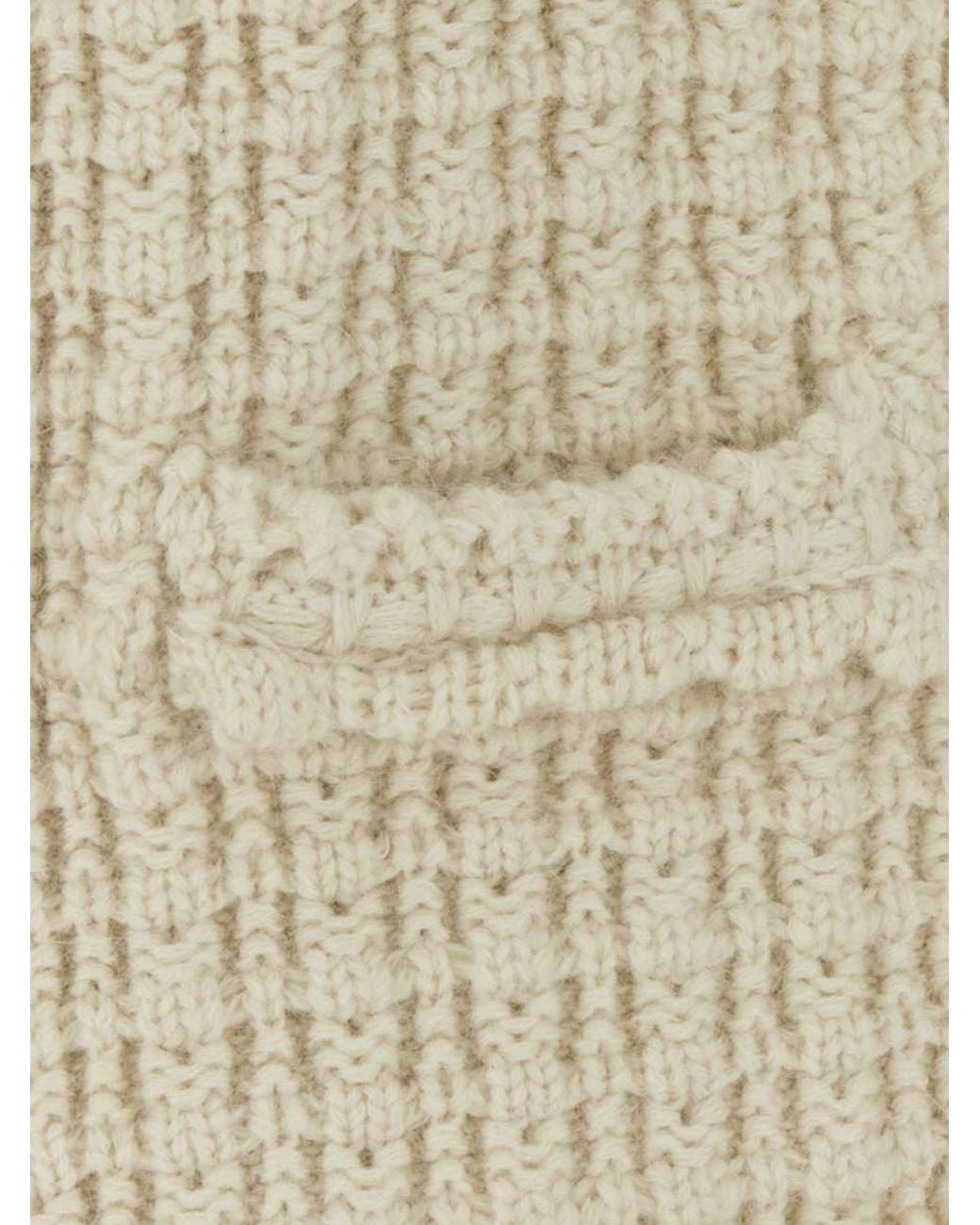 Isabel Marant Natural Crewneck Wool And Alpaca Cardigan With Concealed Fastening