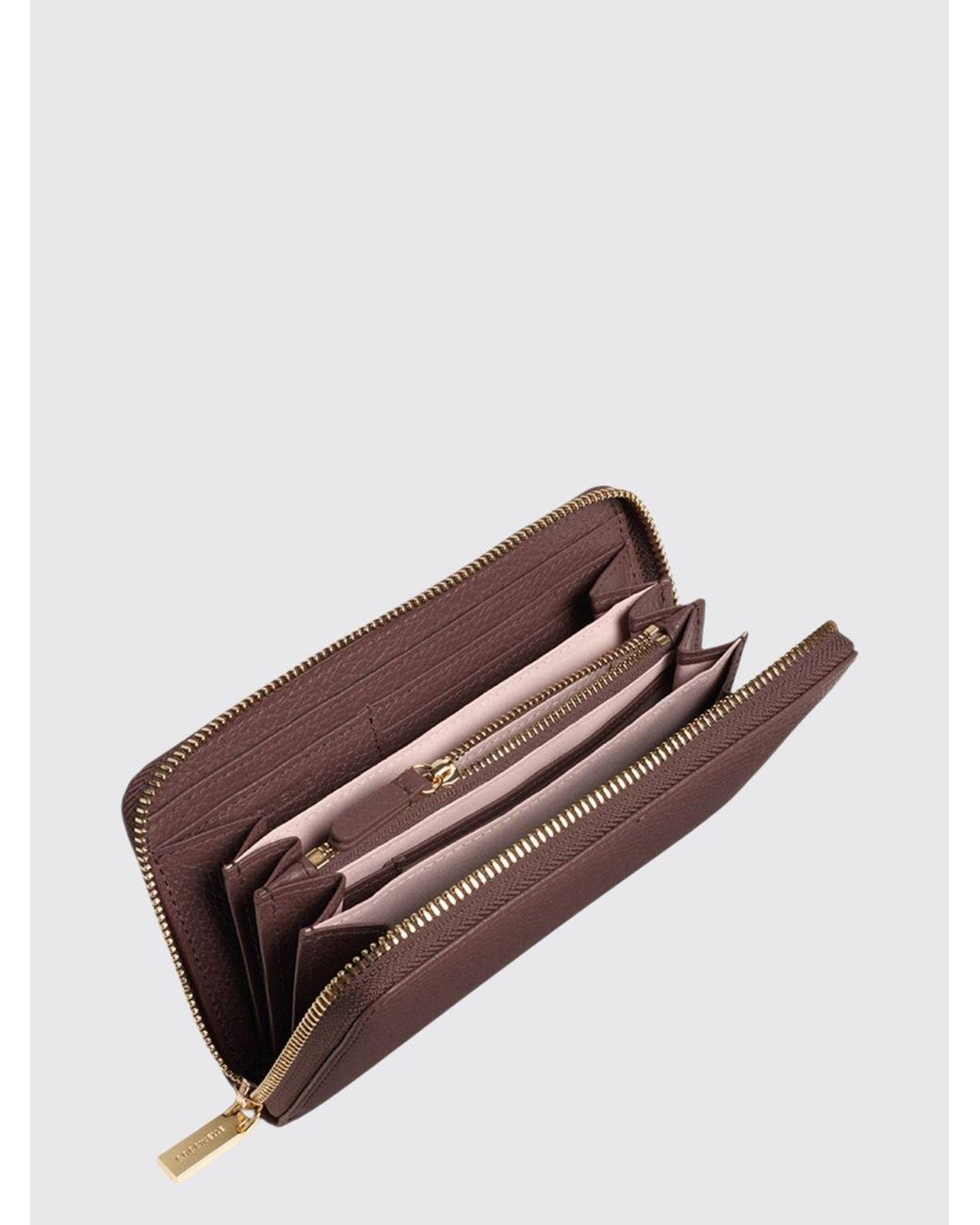 Coccinelle Purple Metallic Soft Grained Leather Continental Wallet