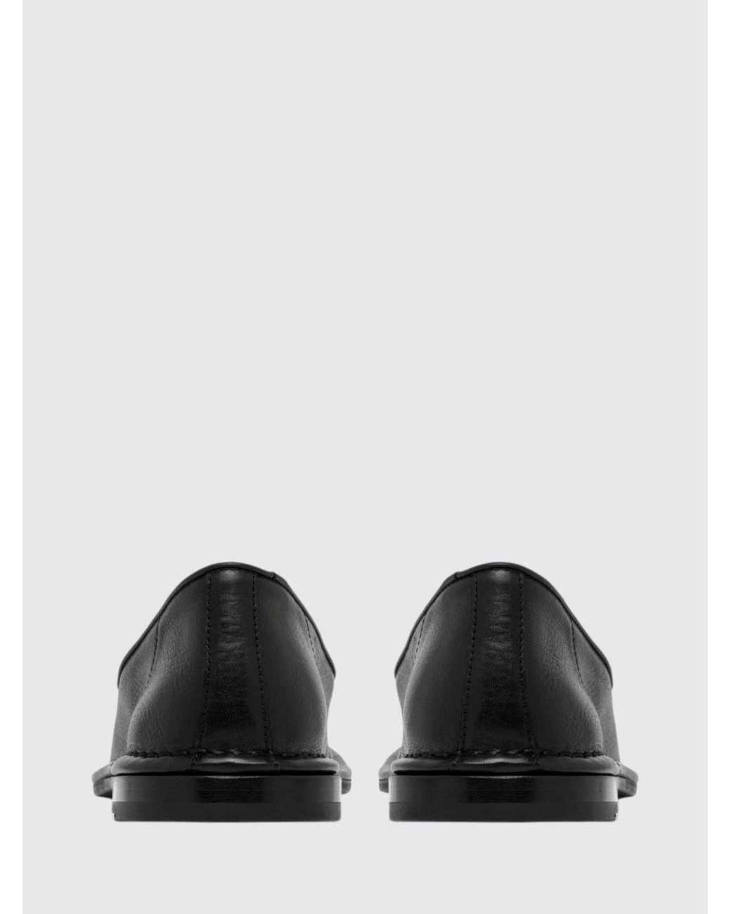 Buttero Black Smooth Leather Flat Loafers With Round Toe And Rubber Sole
