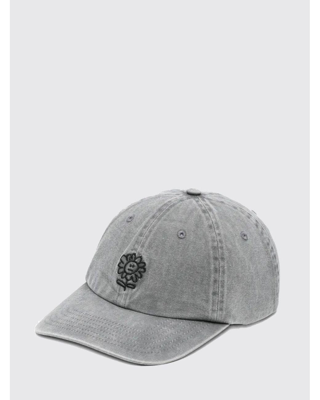 sunflower Gray Embroidered Cotton Denim Hat for men