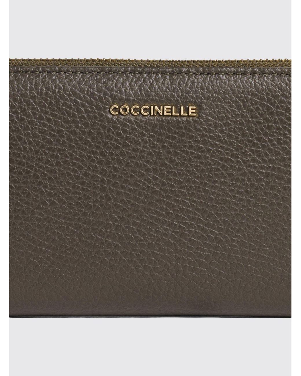 Coccinelle Gray Metallic Soft Grained Leather Continental Wallet