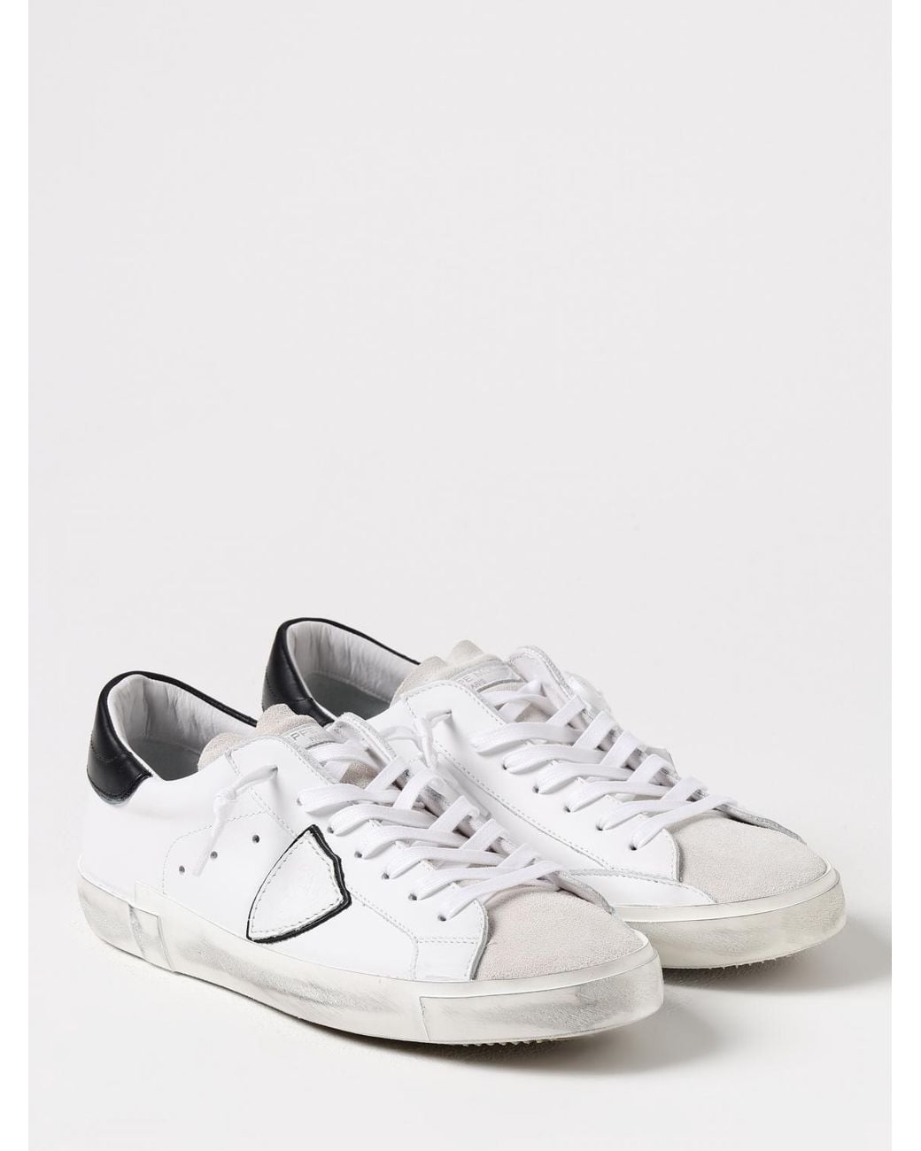 Baskets Paris En Cuir Usé Philippe Model pour homme en coloris White