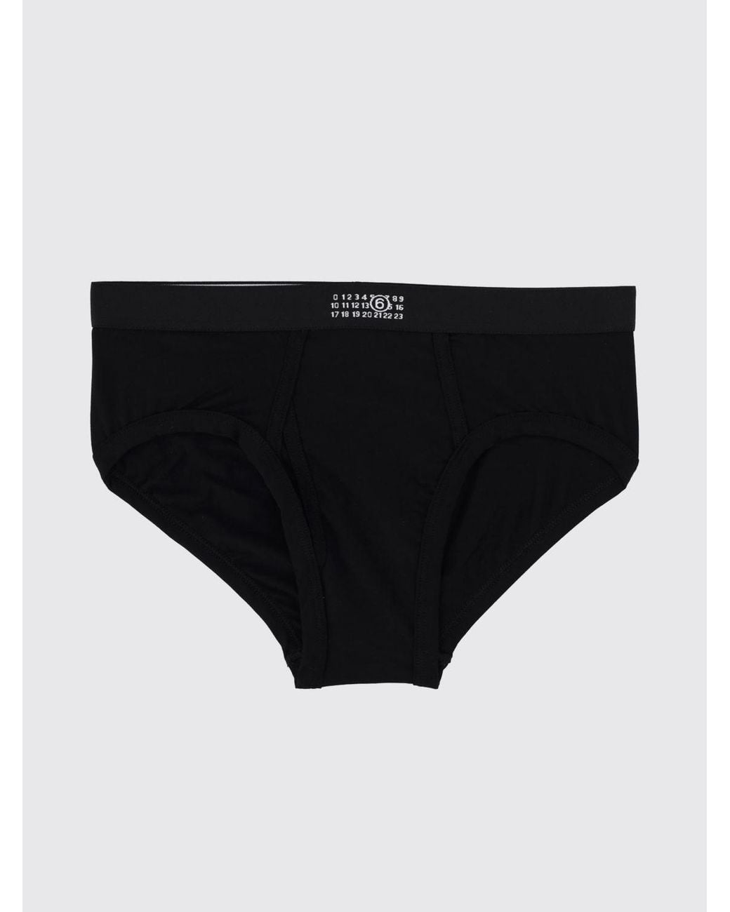 MM6 by Maison Margiela Black Cotton Briefs With Logo Elastic Waistband for men