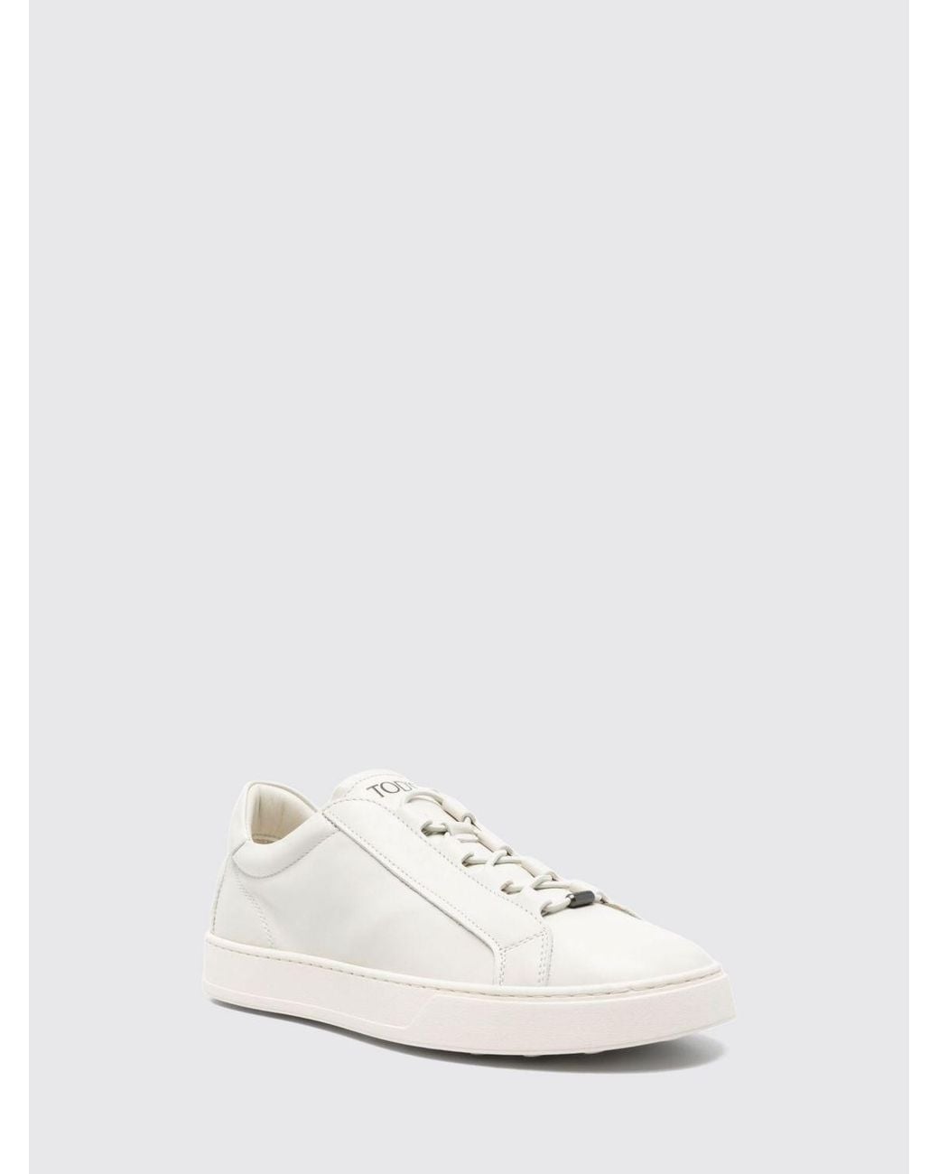 Tod's Natural Smooth Calfskin Slip-On Sneakers With Heel Gommini for men