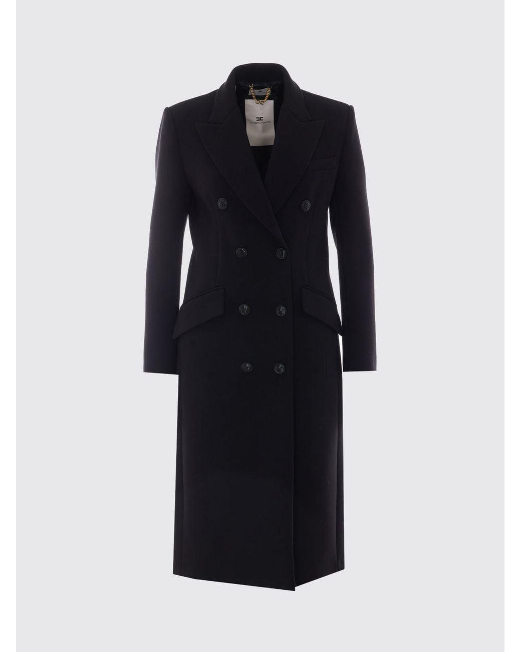 Elisabetta Franchi Blue Long Double-Breasted Coat