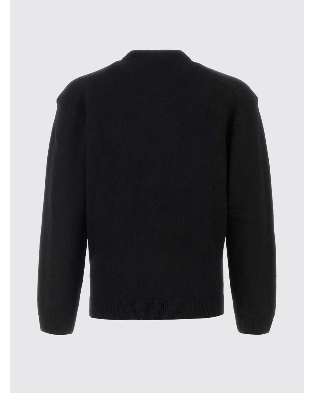 Maison Kitsuné Black Maison KitsunÉ Crewneck Wool Jumper With Chillax Fox Logo Patch for men