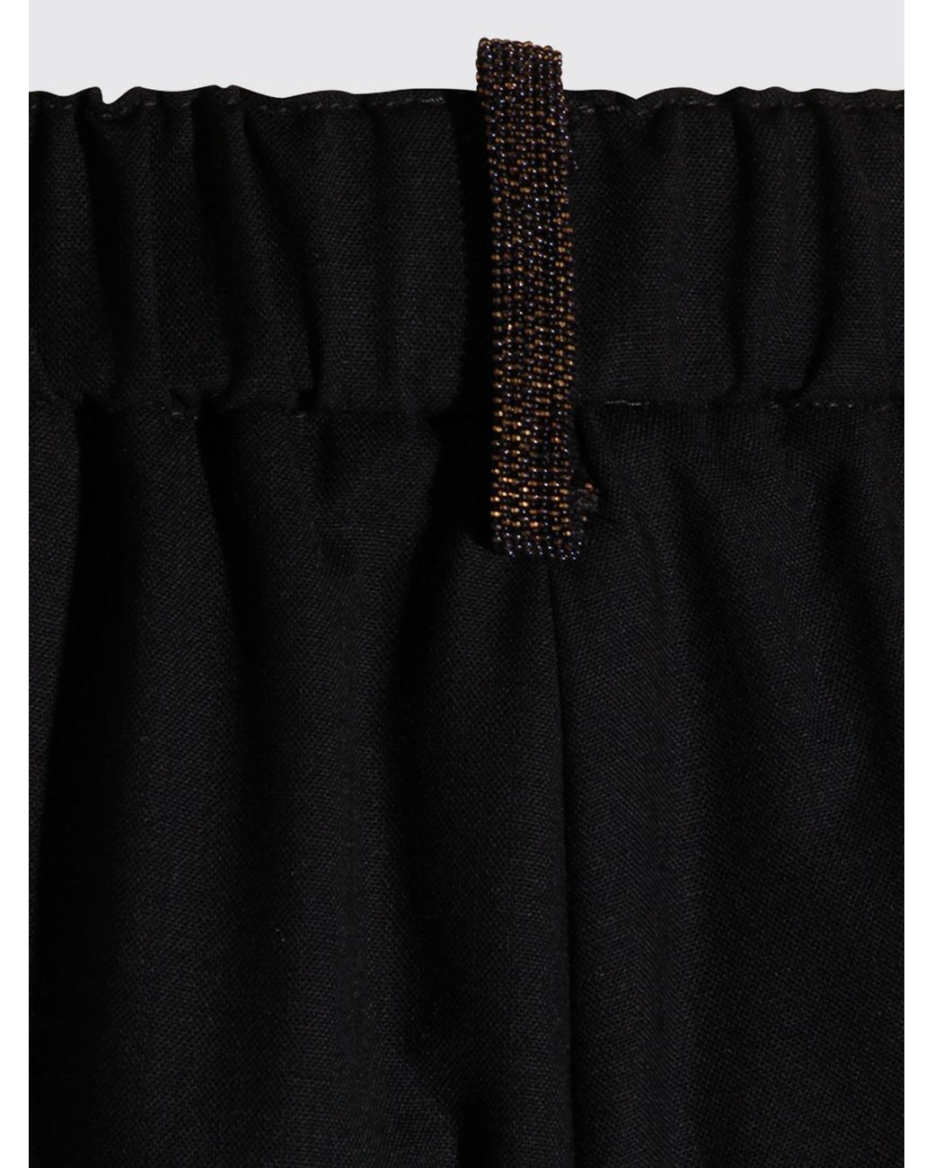 Fabiana Filippi Black Slim Fit Wool Blend Skinny Pants With Monile Detail