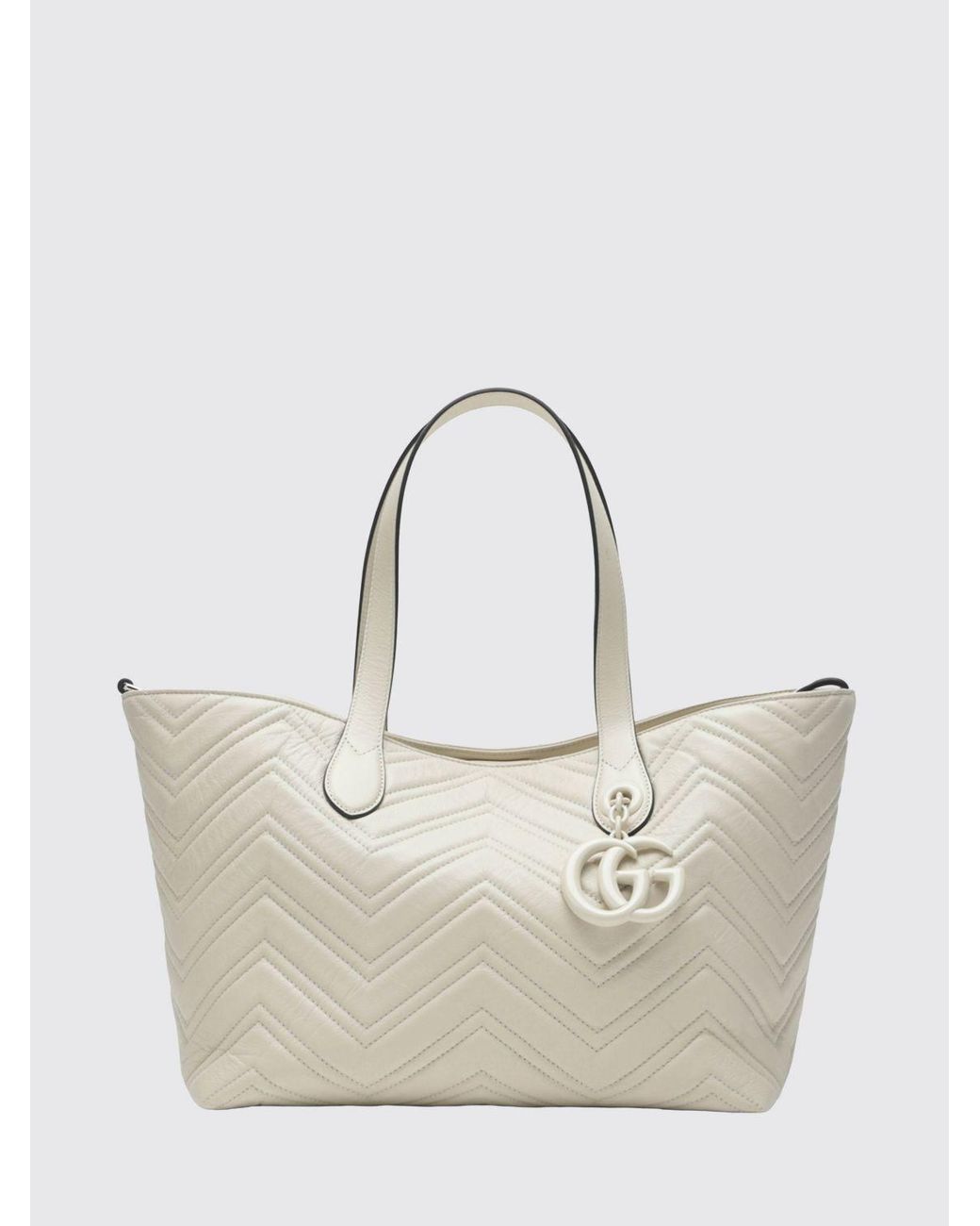 Gucci Natural Chevron Calfskin Shoulder Bag
