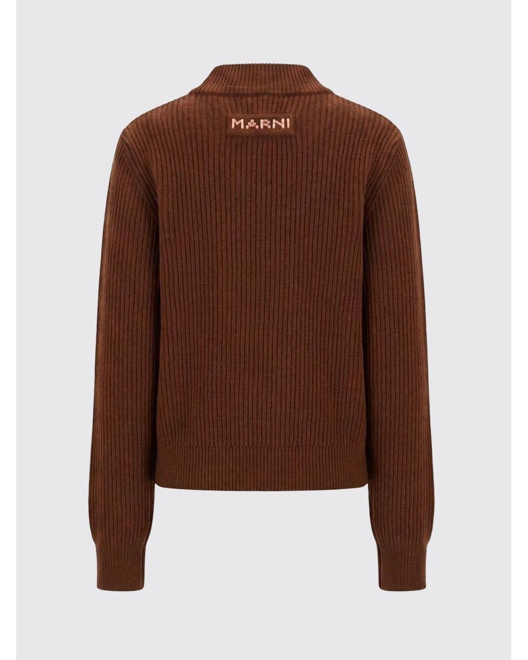 Marni Brown V-Neck Relaxed Fit Sweater
