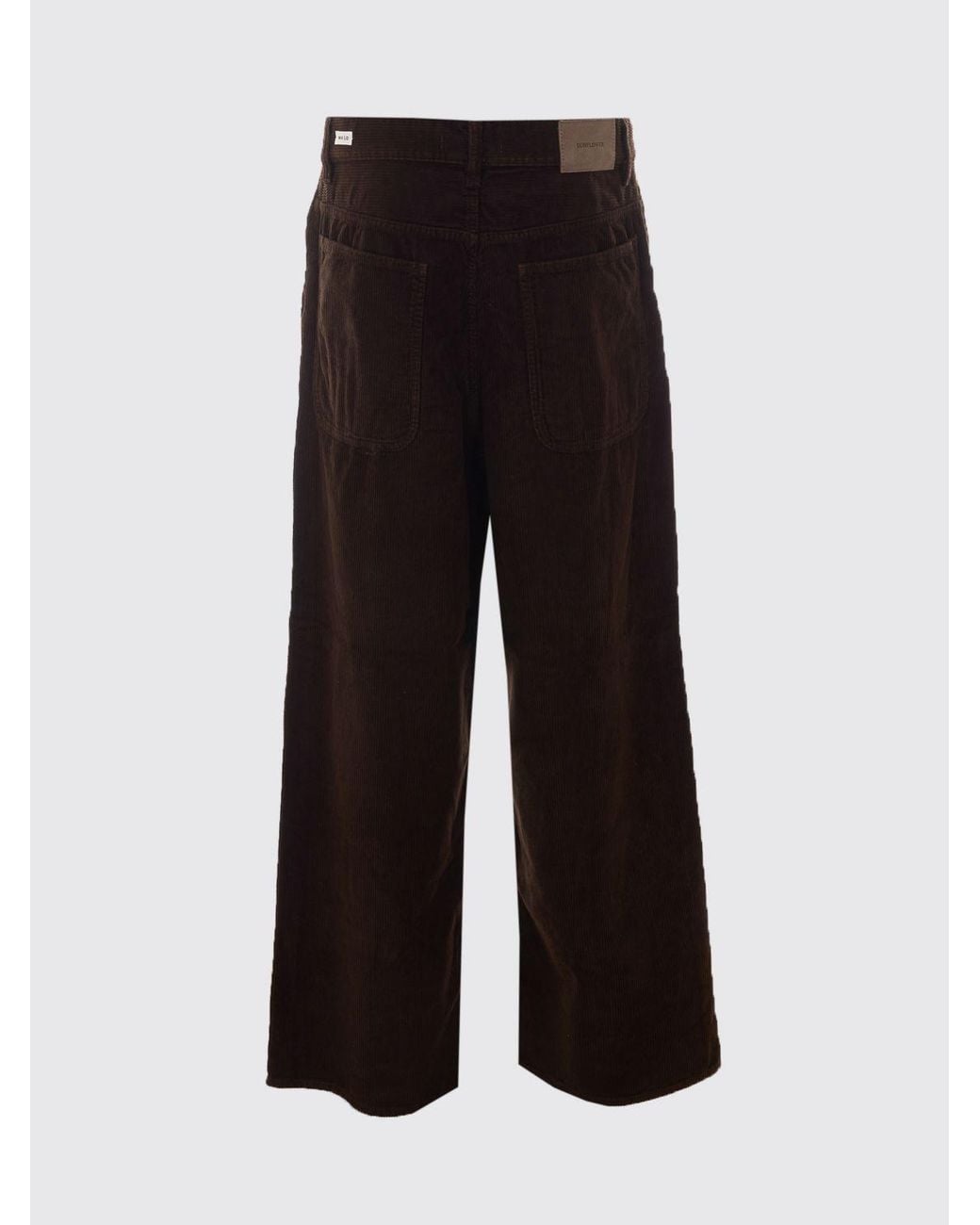 sunflower Black Wide-Leg Five-Pocket Cotton Corduroy Trousers for men