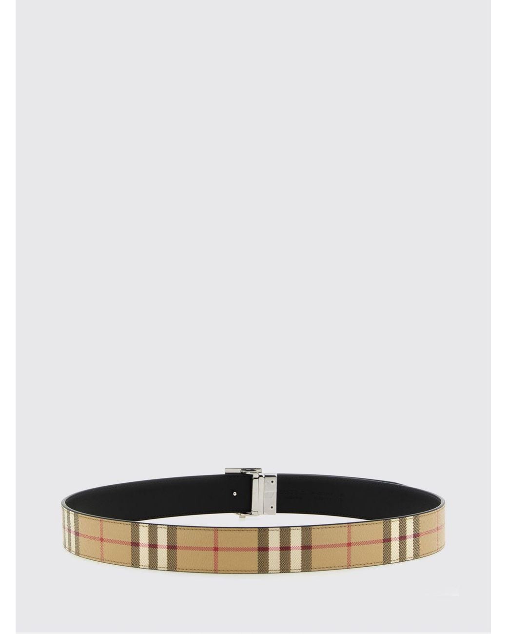 Cinturón Reversible De Lona Check Con Monograma Tb Burberry de hombre de color White