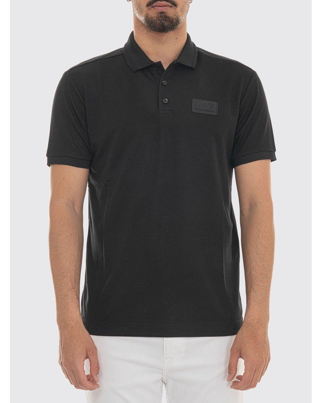 EA7 Black Polo Shirt for men