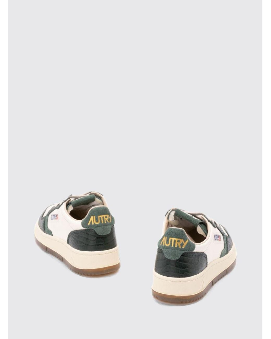 Autry White Medalist Low Super Vintage Leather And Suede Sneakers With Worn Effect
