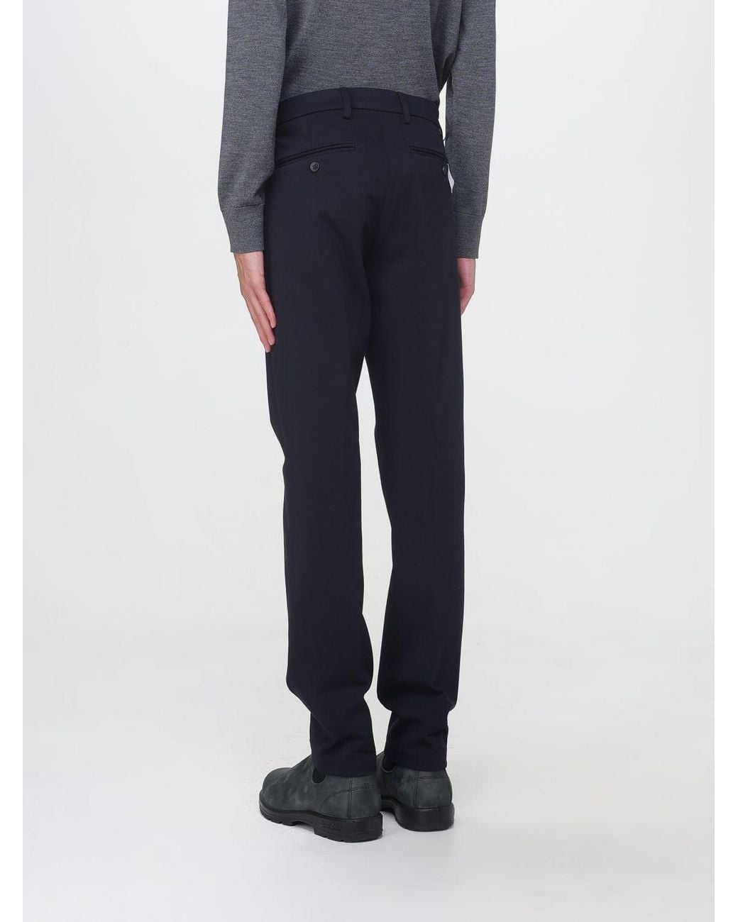Siviglia Blue Mid-Rise Slim Fit Technical Jersey Trousers With Pockets for men