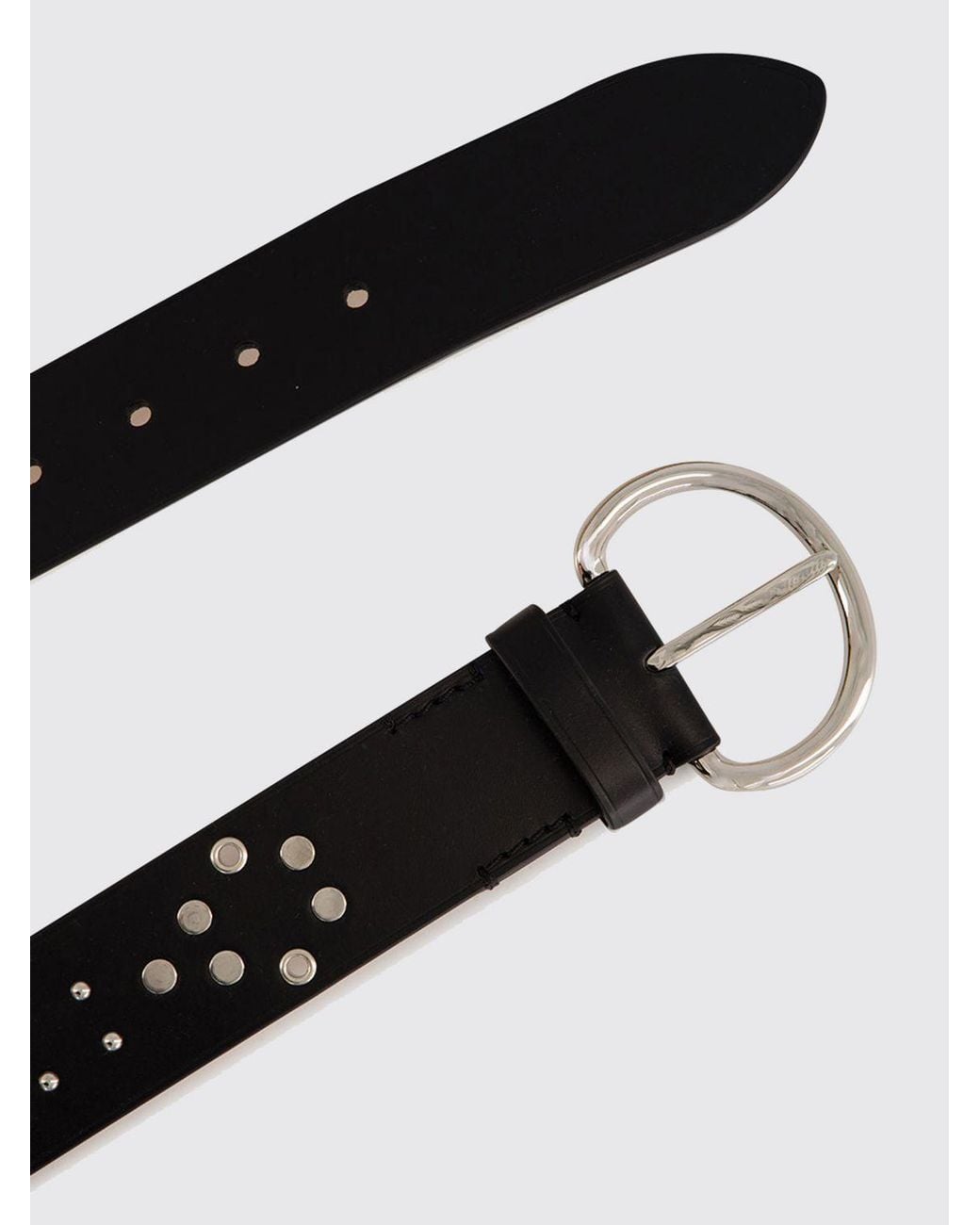 Marni White Studded Smooth Calfskin Leather Belt