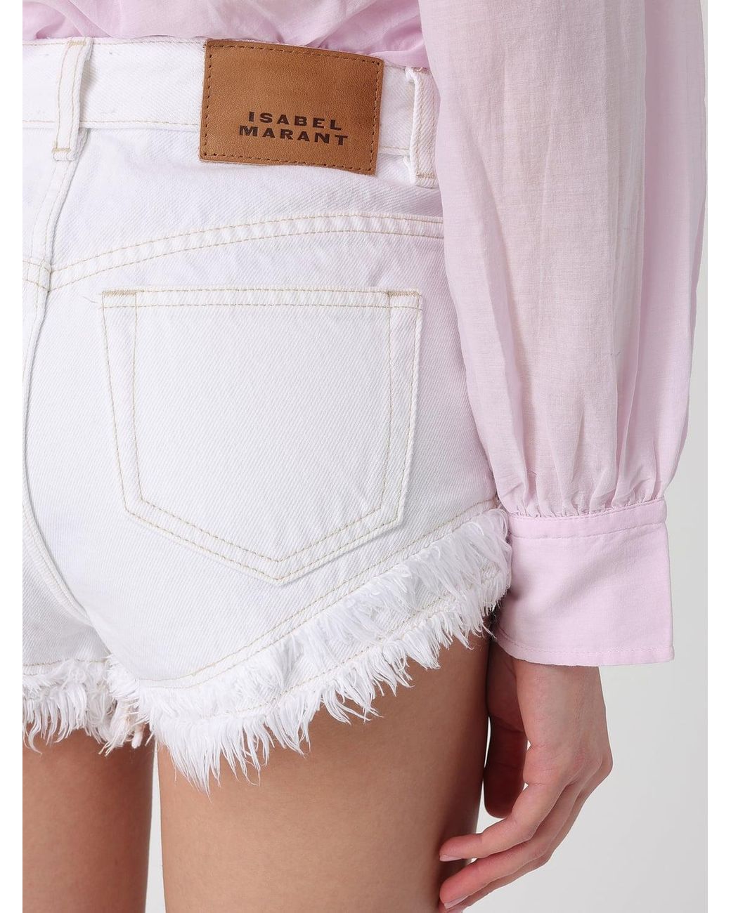 Isabel Marant White Cotton Denim Shorts