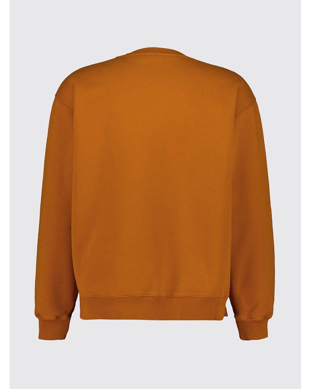 Céline Orange Triomphe Logo Contrast-Embroidered Cotton Crewneck Sweatshirt for men