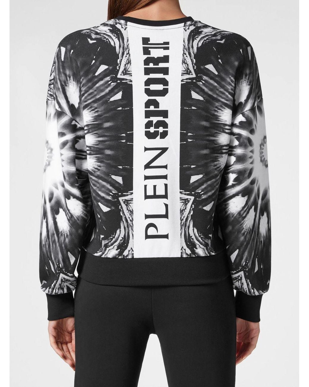 Philipp Plein Gray Cotton Crewneck Sweatshirt With Abstract Logo Print