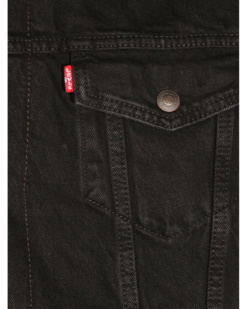 Levi's Blue Denim Shirt Jacket With Fur Collar And Patch Pockets for men