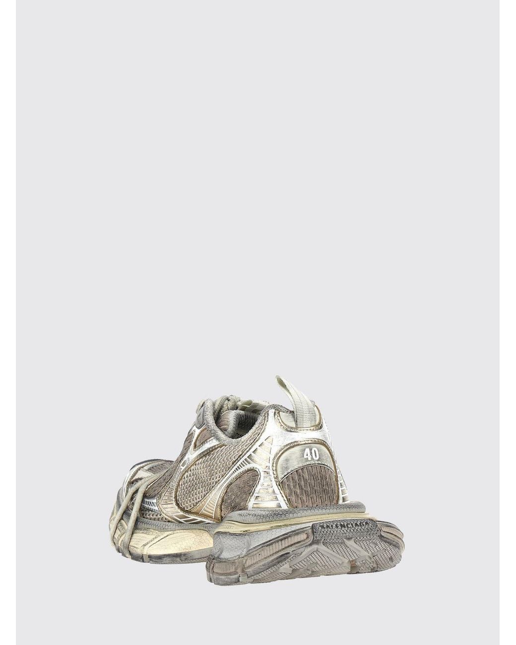 Balenciaga White 3Xl Used Laminated Mesh And Rubber Sneakers