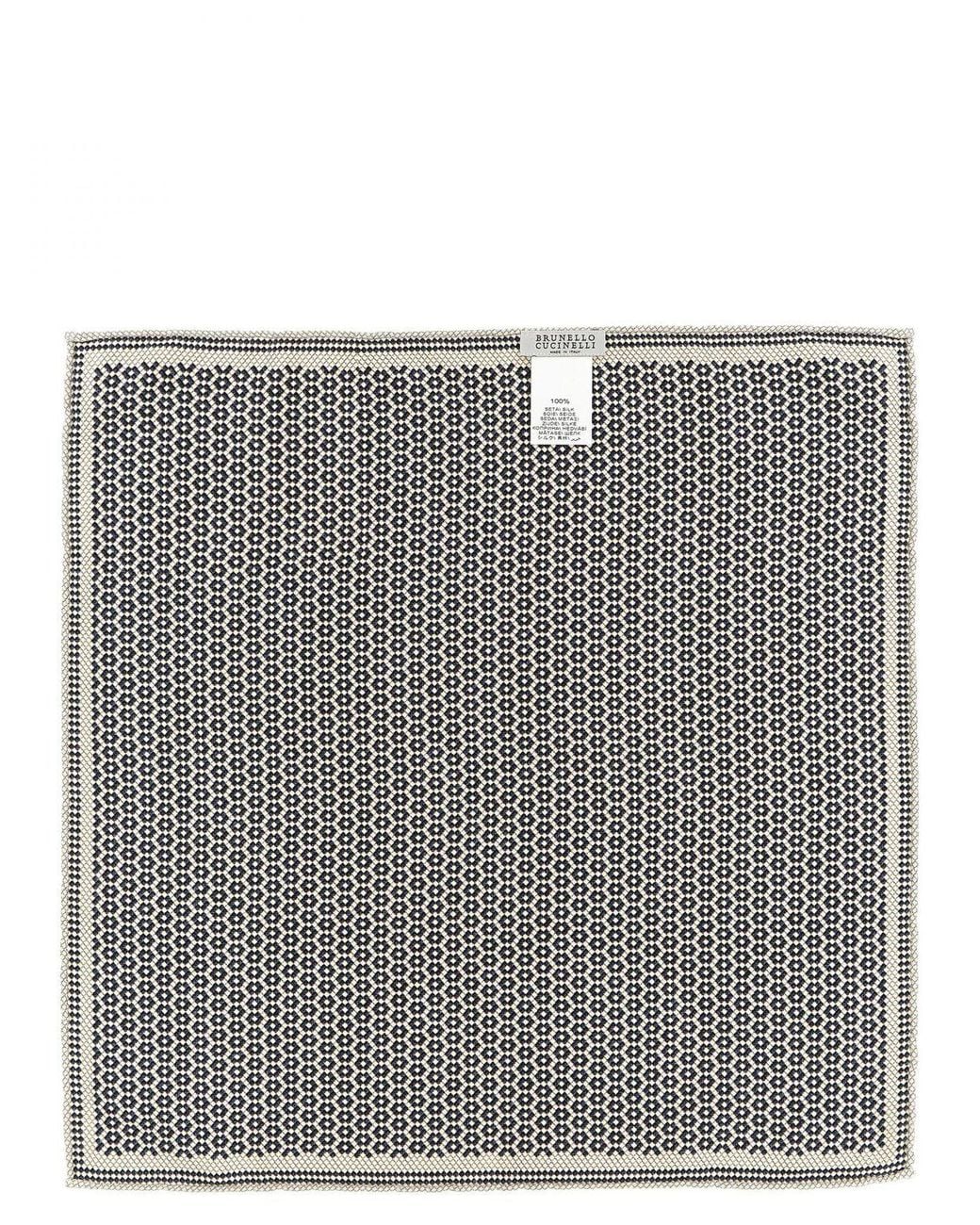Pañuelo De Bolsillo De Pura Seda Con Estampado Abstracto Brunello Cucinelli de hombre de color Gray