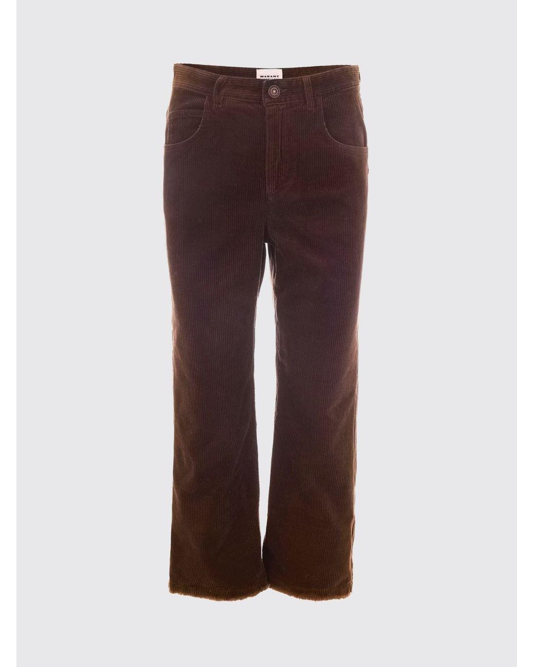 Isabel Marant Red Ruthie Straight-Leg Corduroy Trousers