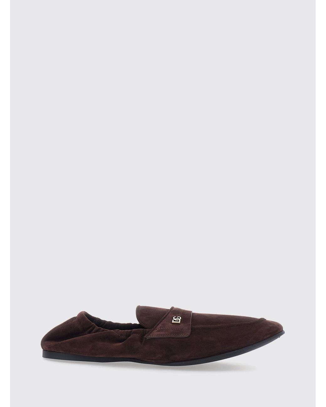Dolce & Gabbana White Dolce &Amp Gabbana Suede Calfskin Loafers With Dg Logo for men