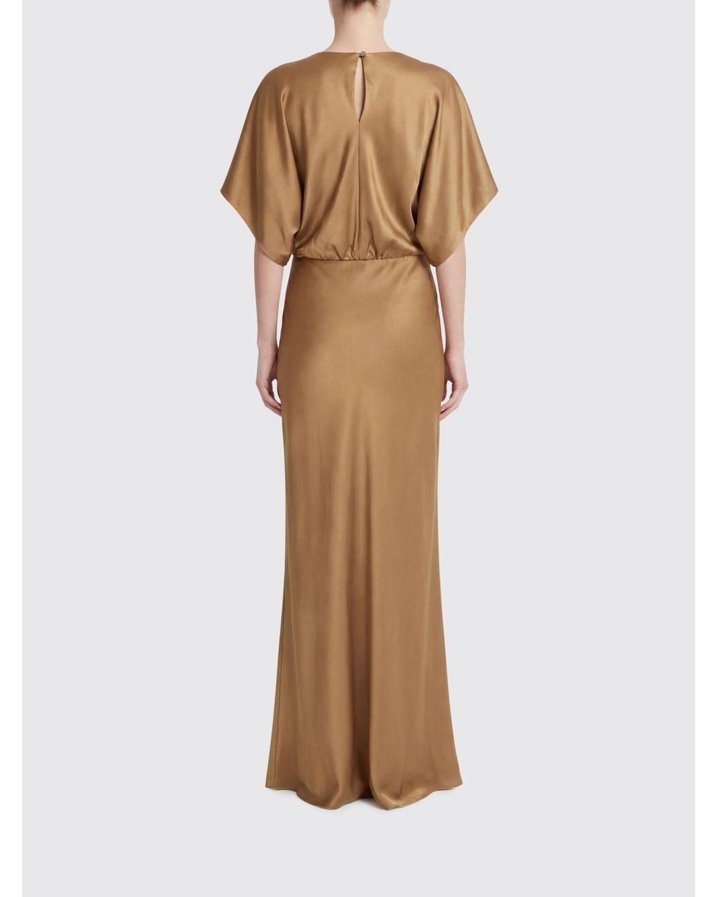 Norma Kamali Natural Satin Long Dress