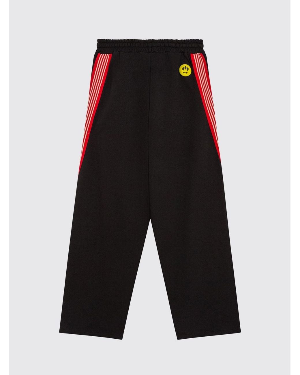 Barrow Blue Striped Wide-Leg Cotton Jogging Pants With Mid-Rise Waist