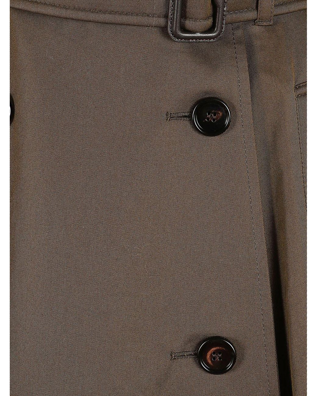 Burberry Brown High-Waisted Cotton Wrap Maxi Skirt With Belt