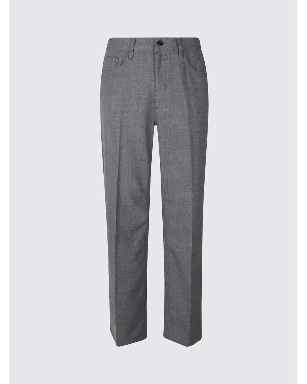 sunflower Gray Slim Fit 5-Pocket Wool Blend Trousers For A Classic Style for men