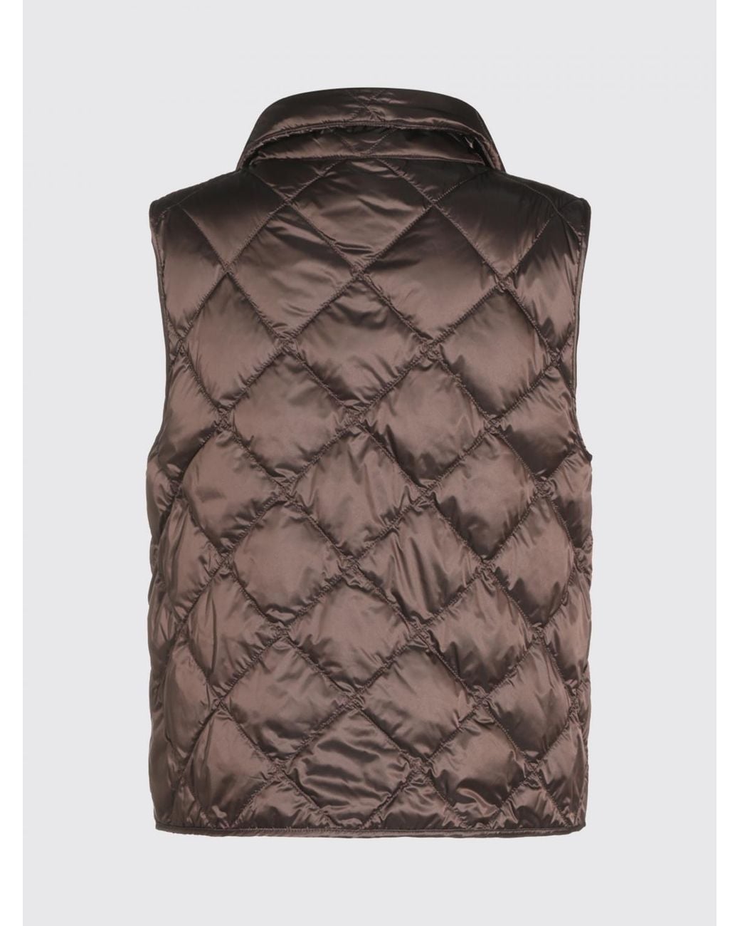 Max Mara Brown Tregic High-Neck Quilted Nylon Padded Gilet