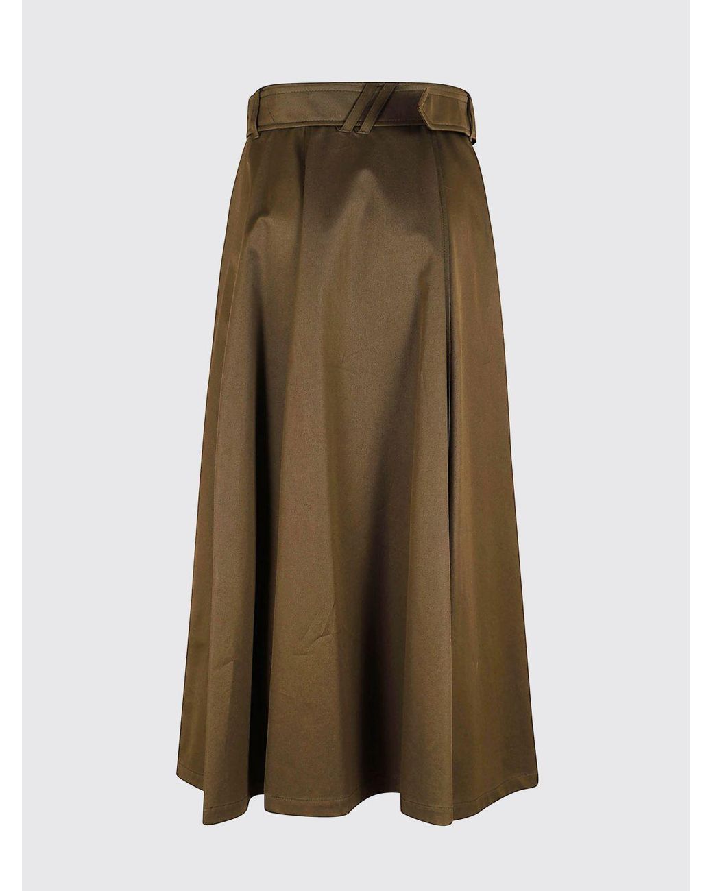 Burberry Brown High-Waisted Cotton Wrap Maxi Skirt With Belt