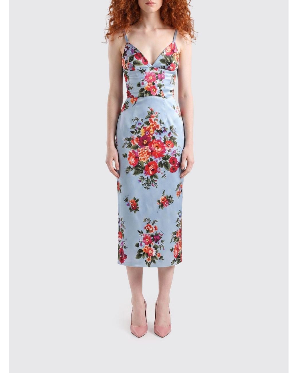 Dolce & Gabbana White Dolce &Amp Gabbana Satin Midi Dress