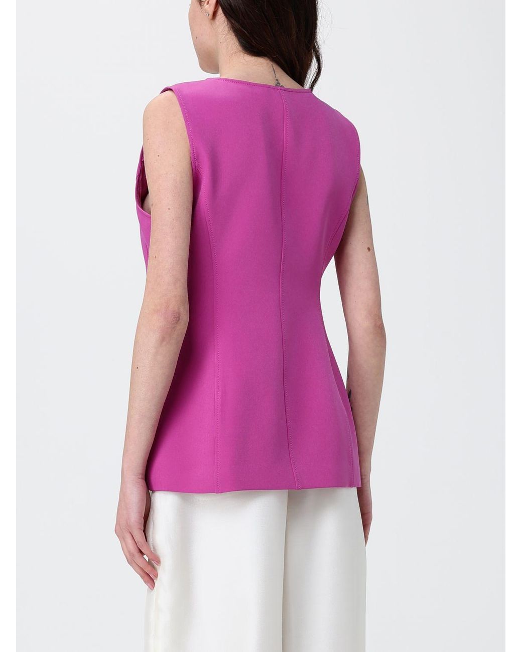 Liu Jo Purple Single-Breasted Tailored Vest