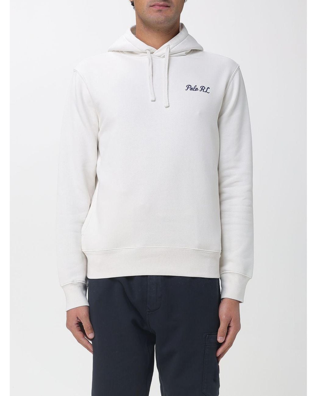 Polo Ralph Lauren White Cotton Blend Hoodie for men