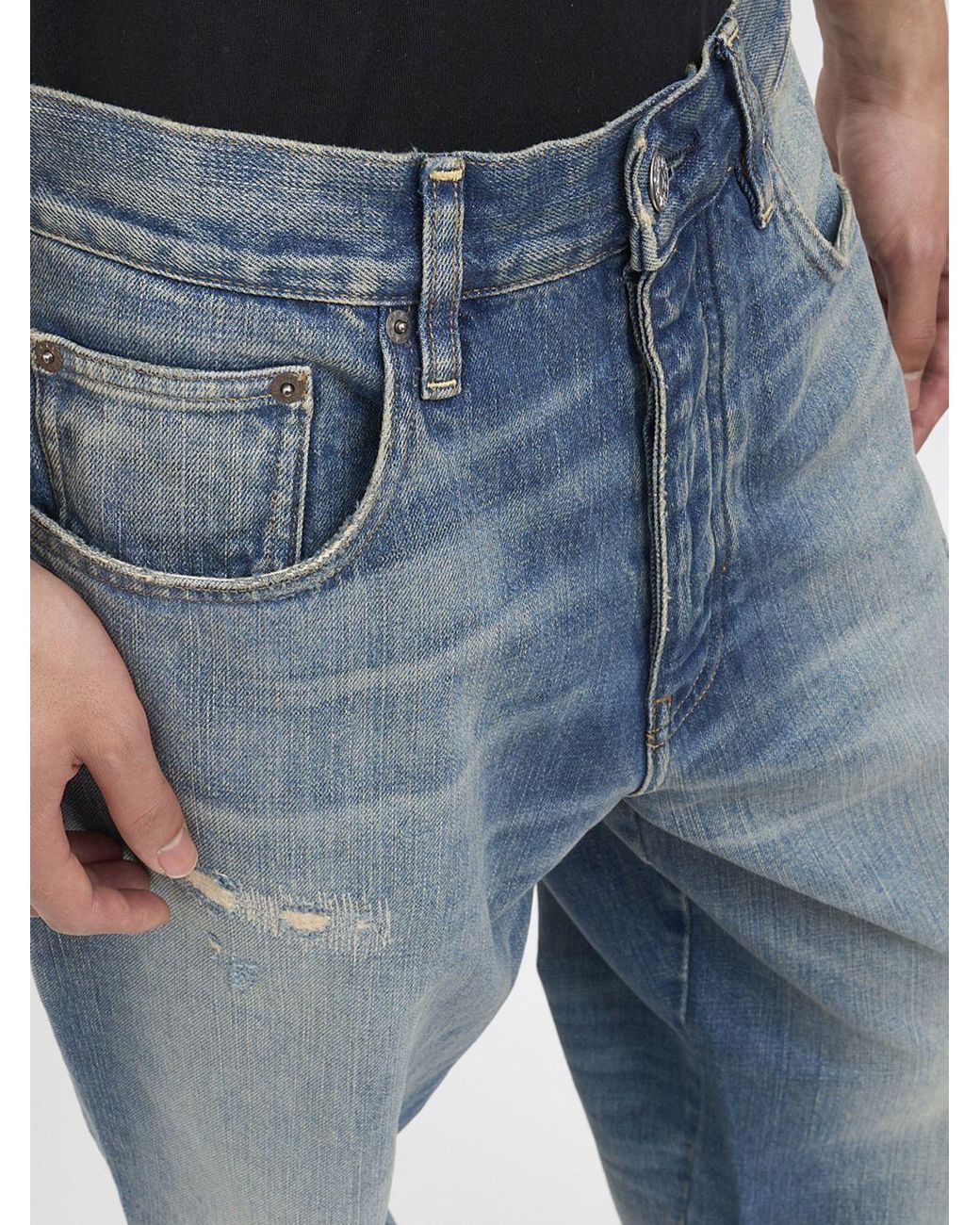 sunflower Blue Wide-Leg Denim Jeans for men