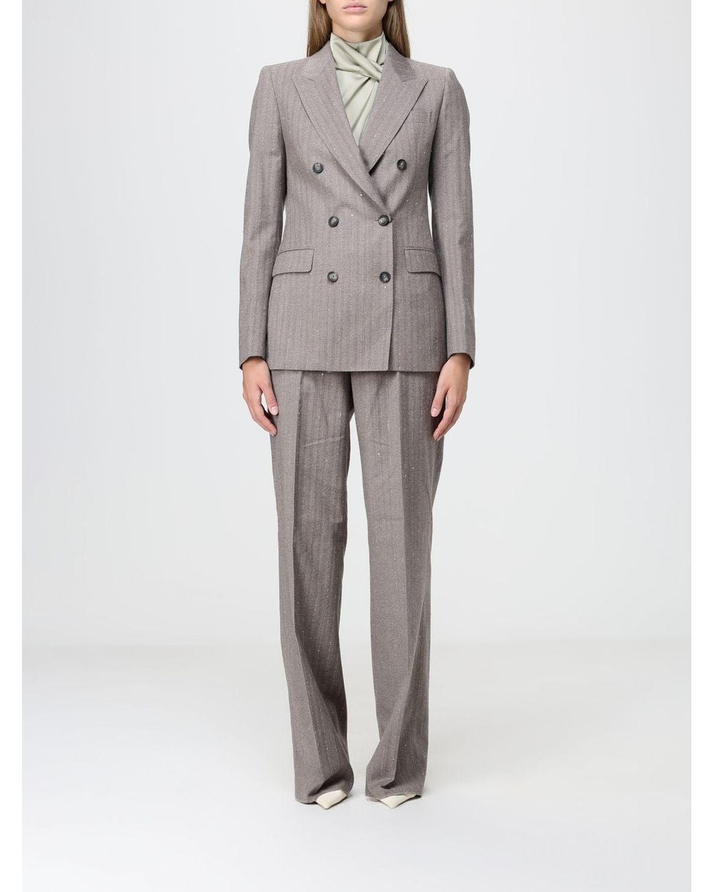 Tagliatore Gray Pinstriped Double-Breasted Two-Piece Wool Suit