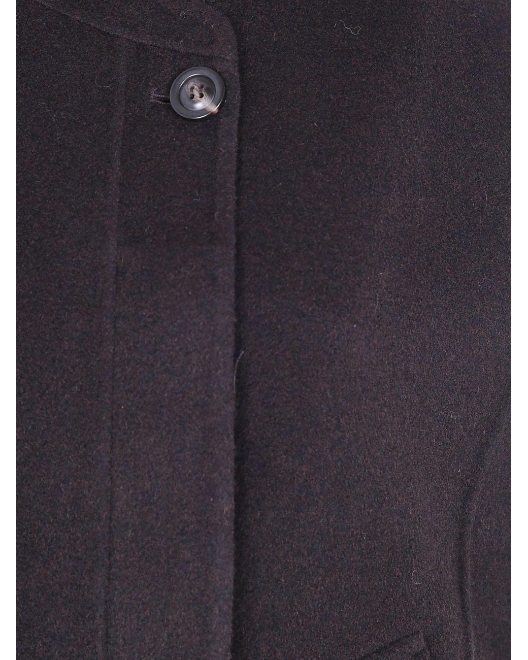 Soeur Blue Long Wool Waistcoat With Bomber Collar And Single-Button Closure