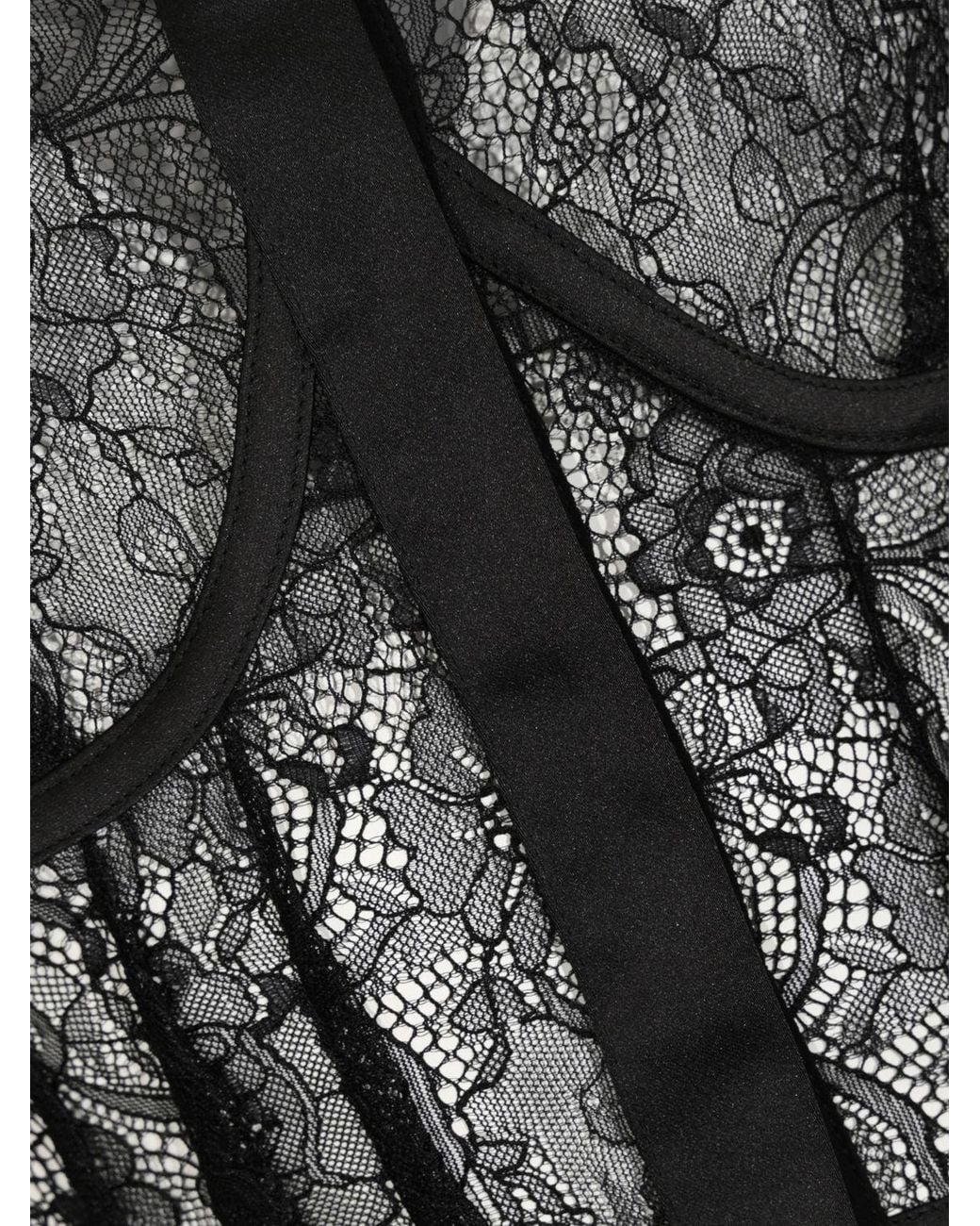 Elisabetta Franchi Black Sheer Lace Corset Shirt With Classic Collar