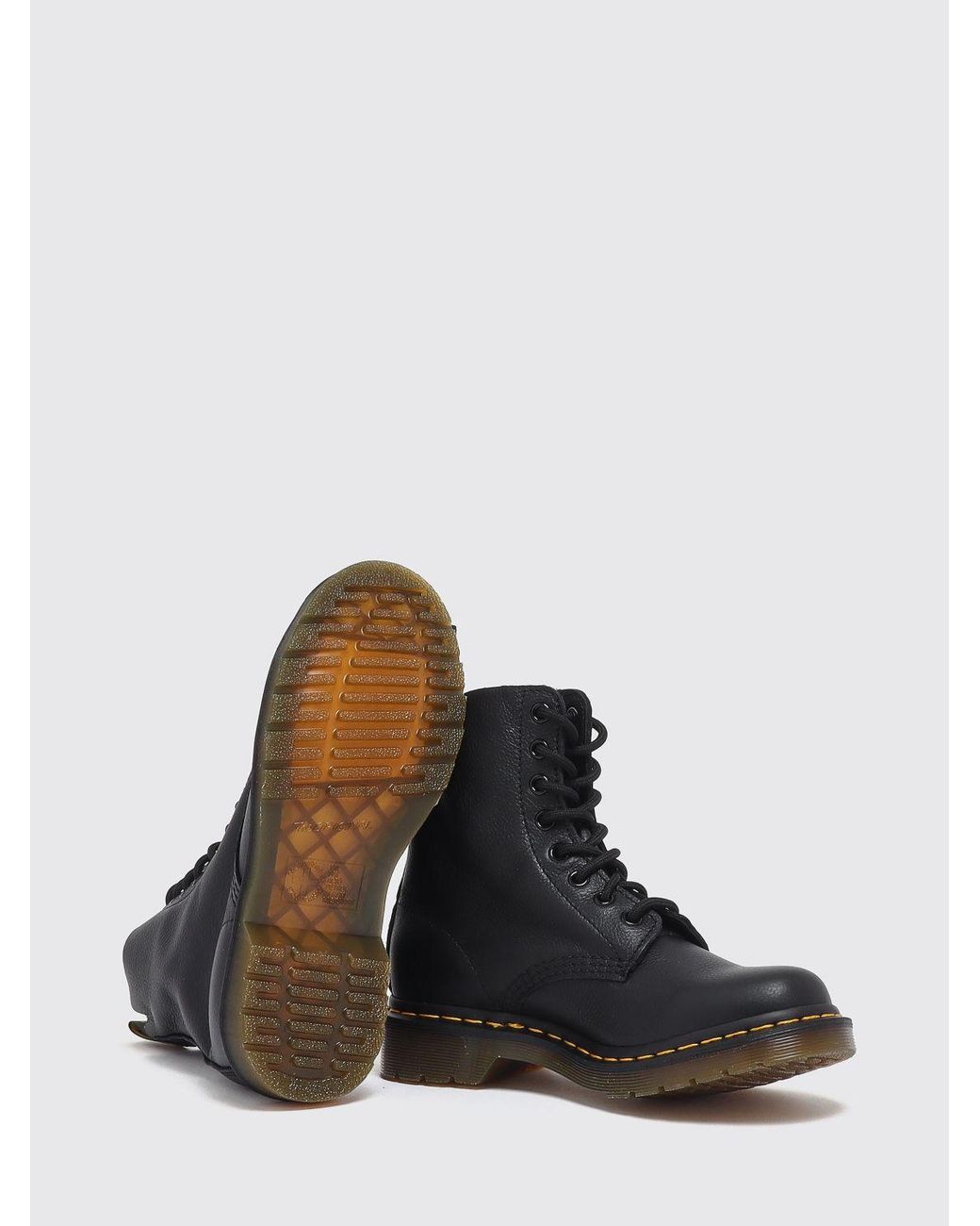 Dr. Martens Black 1460 Pascal Virginia Leather Combat Boots With Welted Sole