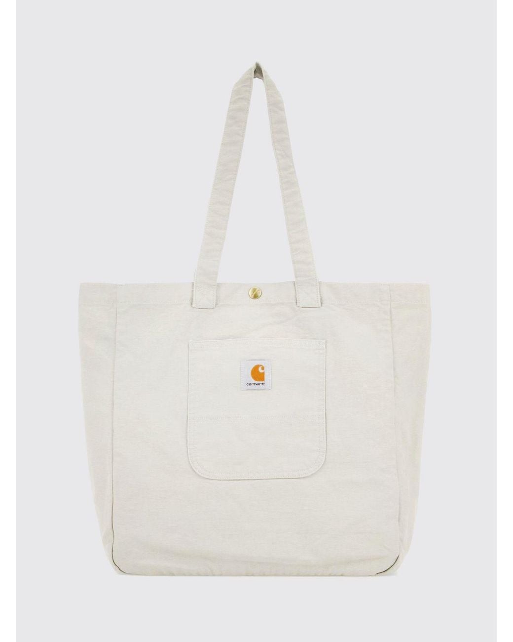 Carhartt White Bayfield Organic Cotton Tote Bag With Double Handle And Logo for men