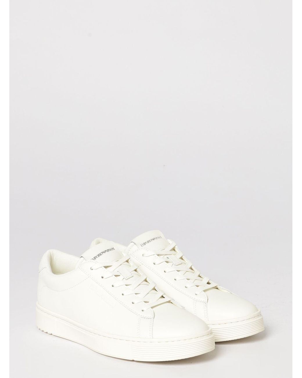 Emporio Armani Natural Leather Sneakers for men