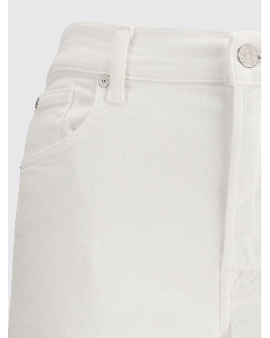 7 For All Mankind White Straight Stretch Denim Jeans