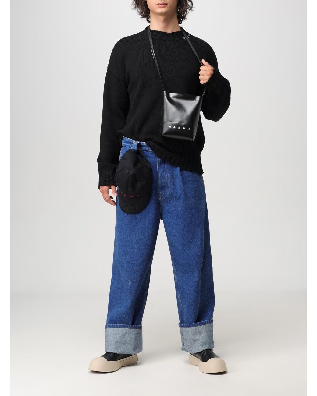 Jersey De Punto De Algodón Marni de hombre de color Black